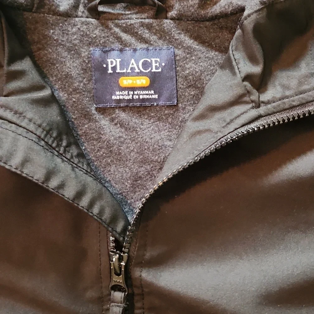 Place Black Zip Up Windbreaker Jacket
